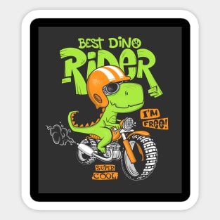 dinosaur-riding-motorbike-print Sticker